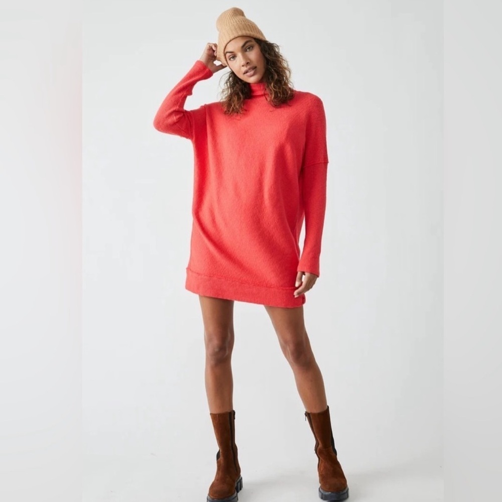 💌 FREE PEOPLE Ribbed CASEY Tunic Top | Holiday | Christmas | Party Dress - Picture 1 of 6